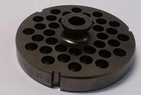 #32 x 3/8" Hubbed Meat Grinding Plate - L. Stocker and Sons - 1