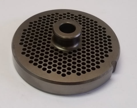 #22 x 1/8" Hubbed Meat Grinding Plate - L. Stocker and Sons - 1