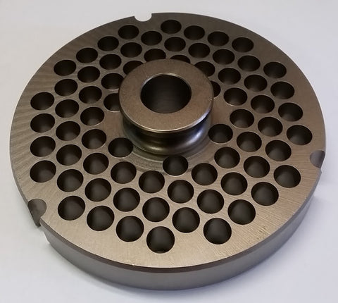 #52 x 3/8" Hubbed Meat Grinding Plate - L. Stocker and Sons - 1